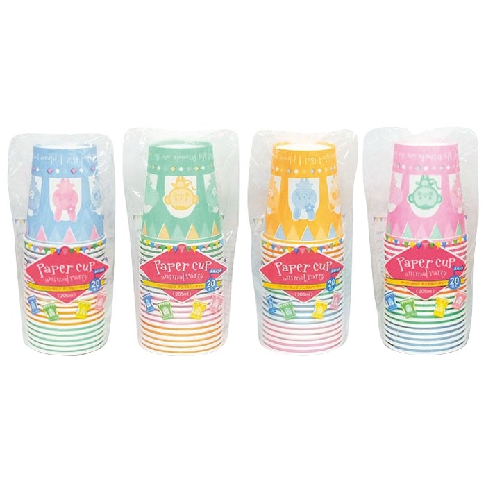ペーパーカップ アニマルパーティー 205ml 20個