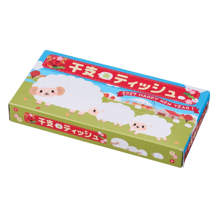 新春縁起BOXティッシュ40W 未