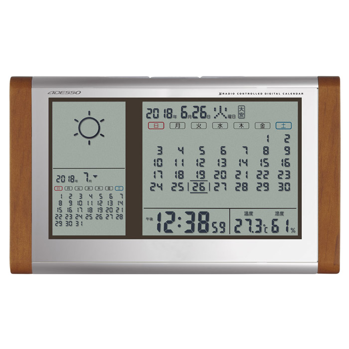 アデッソ カレンダー天気電波時計