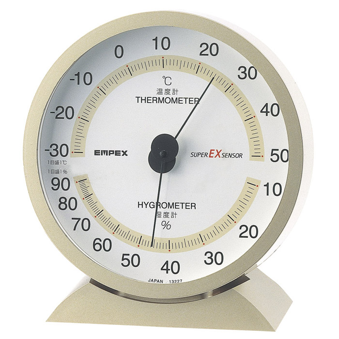 エンペックス スーパーEX高品質温・湿度計 アイボリー         
