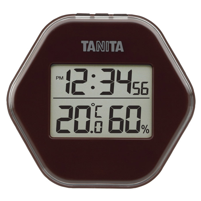 タニタ デジタル温湿度計 ブラウン                     