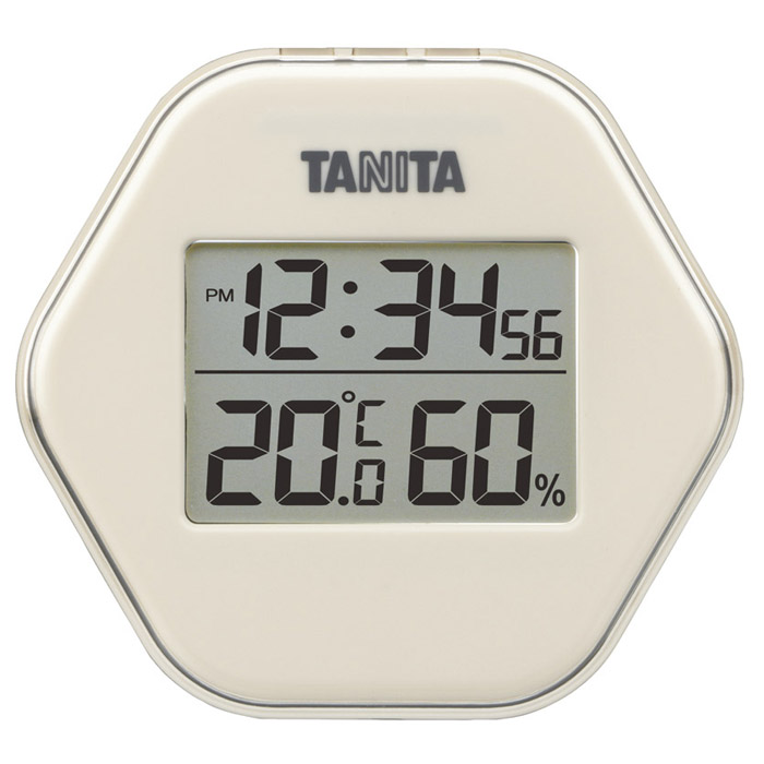 タニタ デジタル温湿度計 アイボリー                    