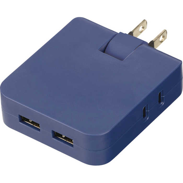 マルチアダプター 2AC+2USB ネイビー
